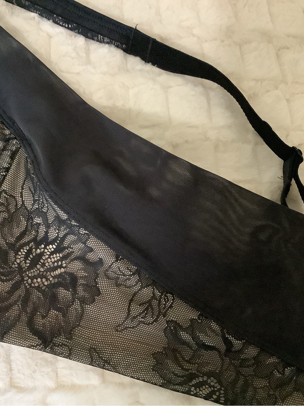 Bali Bra 42B Black & Nude Floral Lace Underwire - Picture 3 of 11